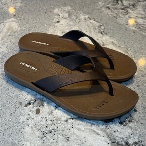 Okabashi Brown Flip Flops Size S